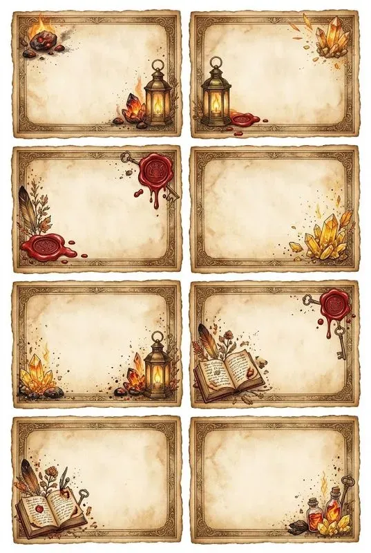 Grimoire Magic Cards Sheets