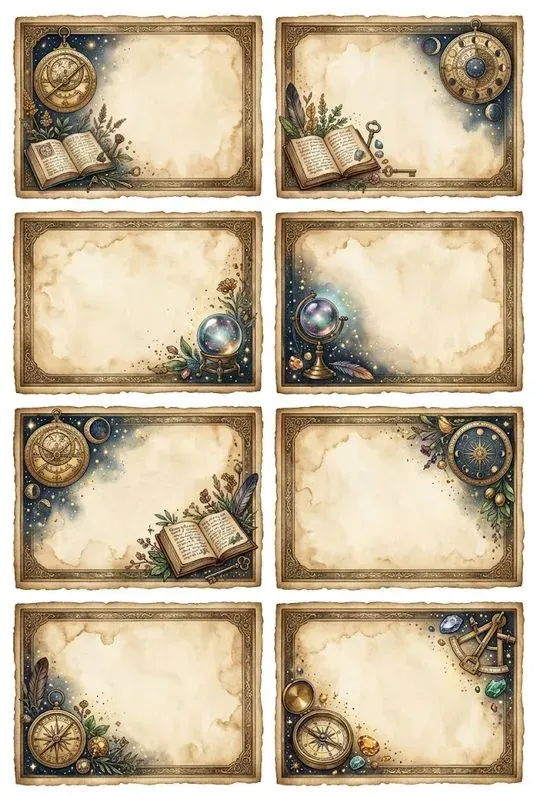 Grimoire Magic Cards Sheets