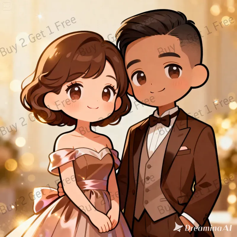 Chibi Couple Anniversary Style Portraits