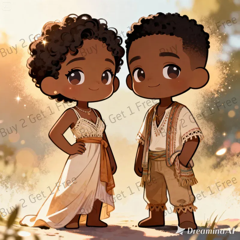 Chibi Couple Anniversary Style Portraits