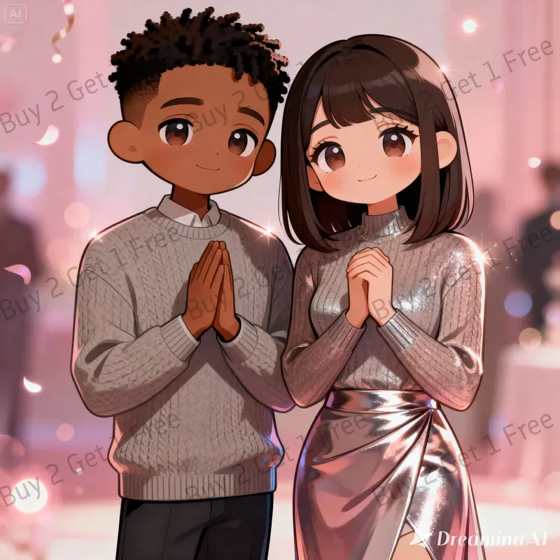 Chibi Couple Anniversary Style Portraits