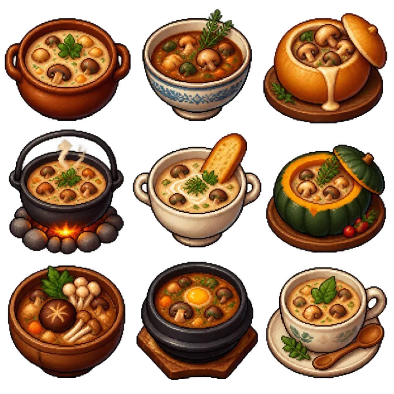 16bit Cozy Food Sprite Sheet Variations