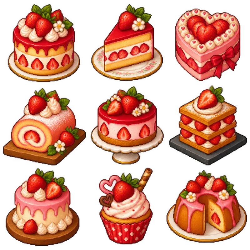 16bit Cozy Food Sprite Sheet Variations