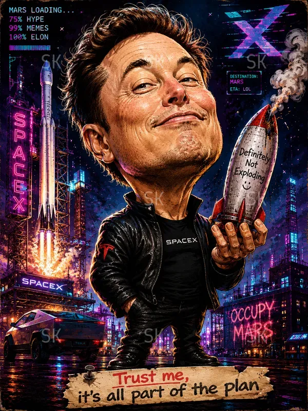 Sarcastic Celebrity Caricature Portraits