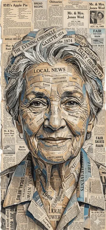 Cinematic Newspaper Collage Portraits