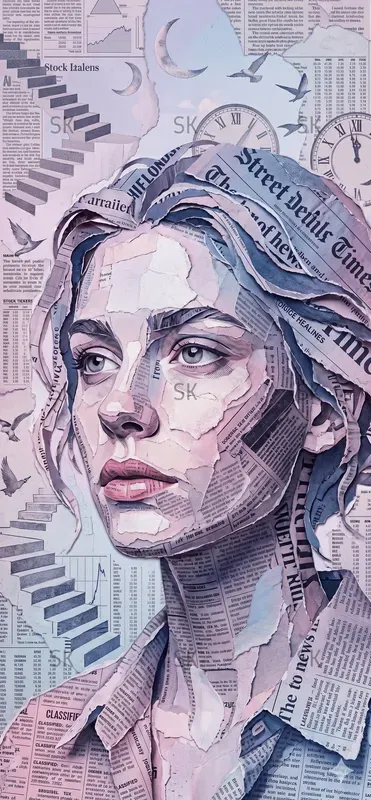 Cinematic Newspaper Collage Portraits