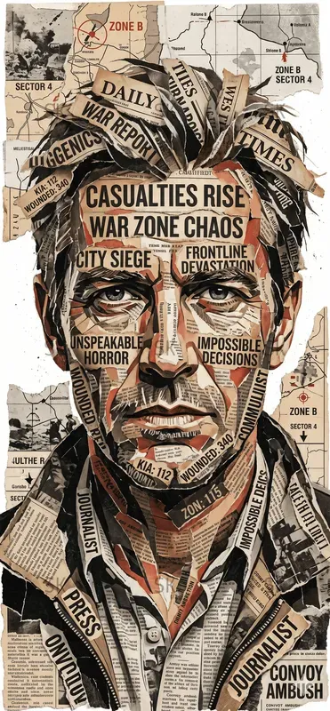 Cinematic Newspaper Collage Portraits