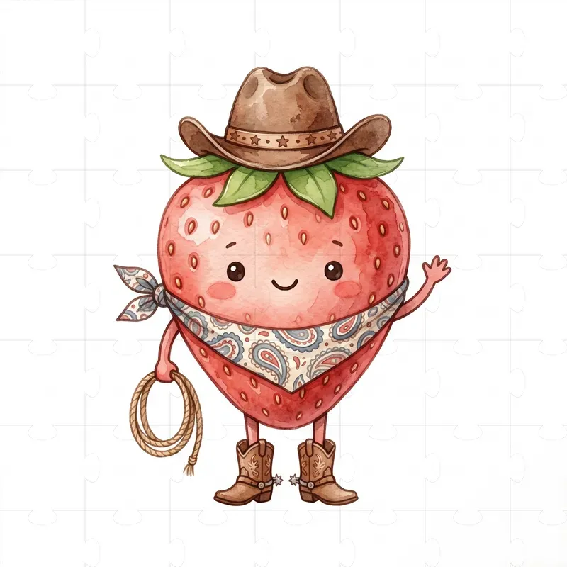 Howdy Kawaii Watercolor Food Clipart