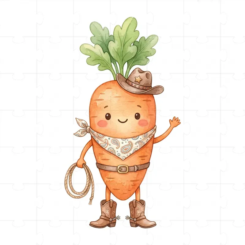 Howdy Kawaii Watercolor Food Clipart