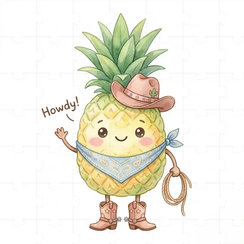 Howdy Kawaii Watercolor Food Clipart