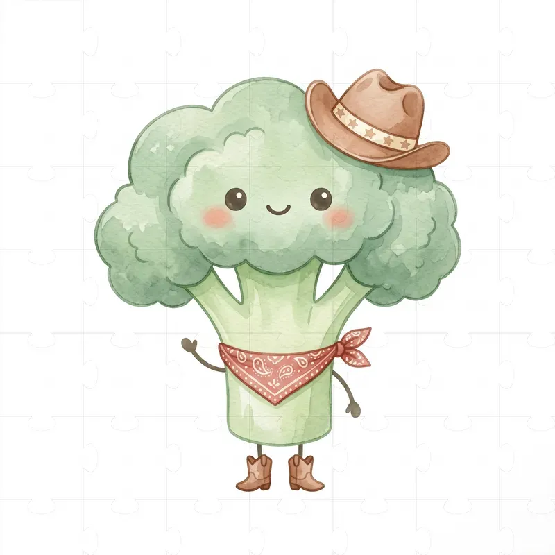 Howdy Kawaii Watercolor Food Clipart