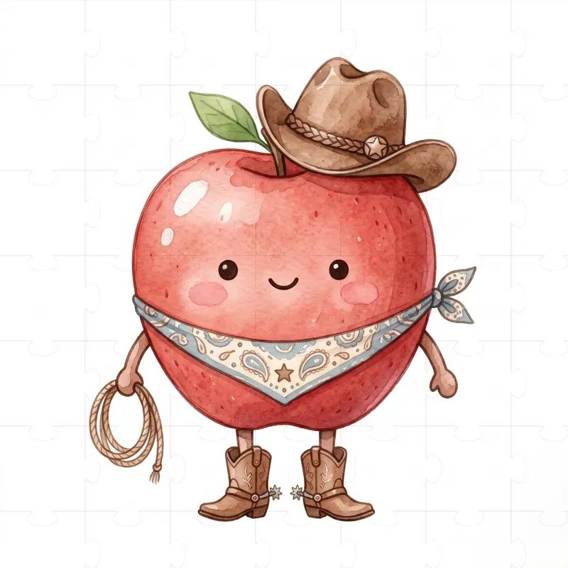 Howdy Kawaii Watercolor Food Clipart