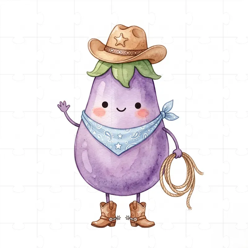 Howdy Kawaii Watercolor Food Clipart