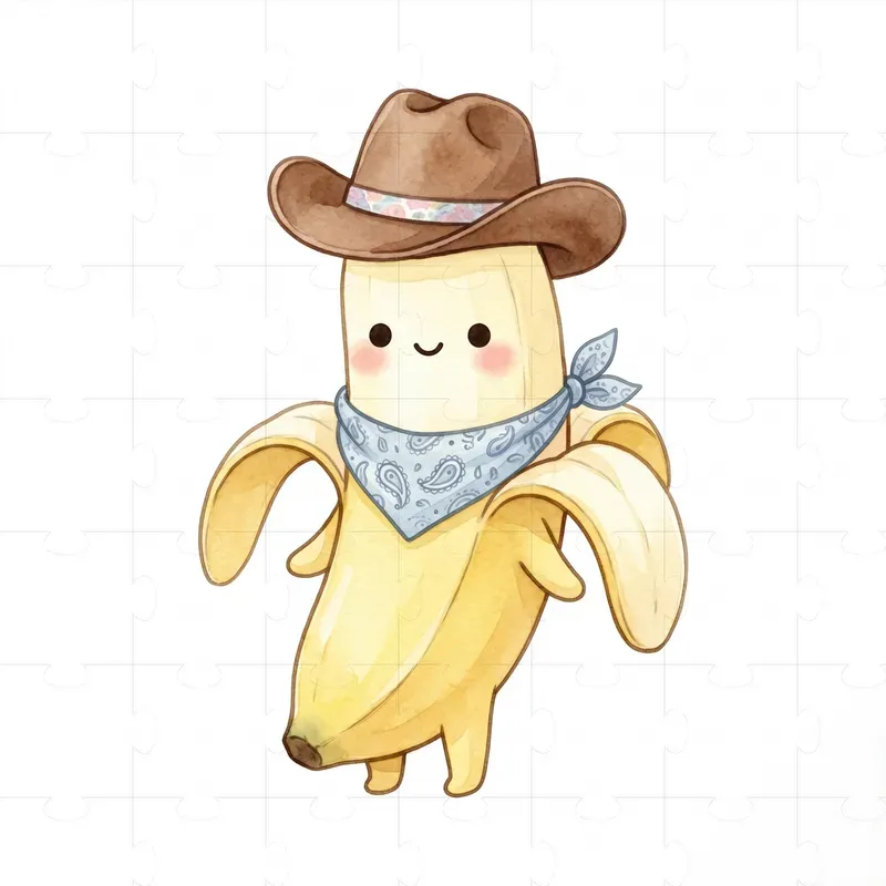 Howdy Kawaii Watercolor Food Clipart