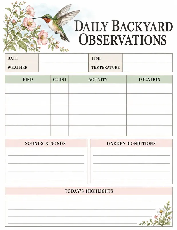 Backyard Birdwatching Log Books