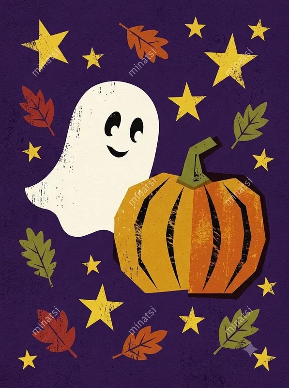 Retro Halloween Silkscreen Art