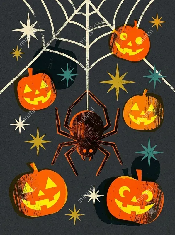 Retro Halloween Silkscreen Art