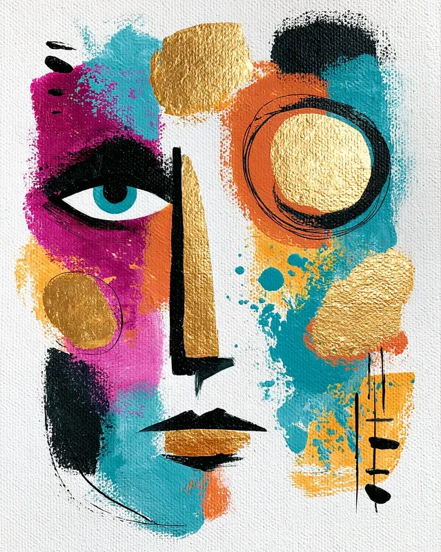Golden Abstract Wall Art