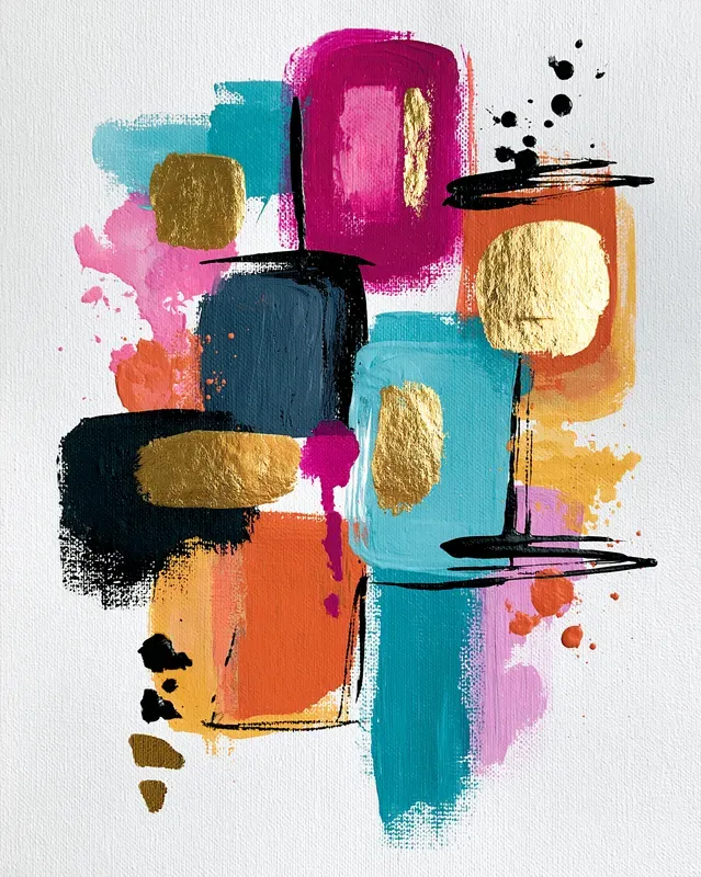 Golden Abstract Wall Art