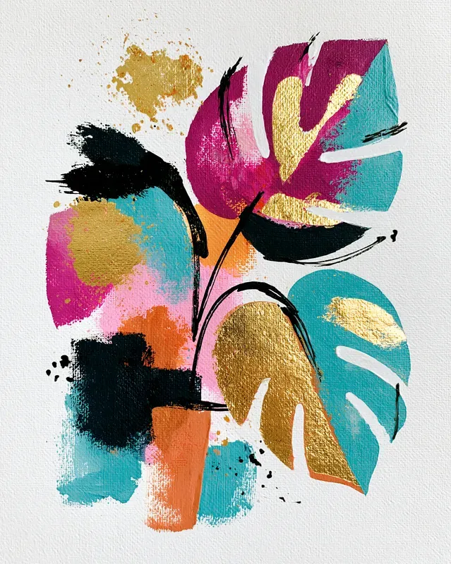 Golden Abstract Wall Art