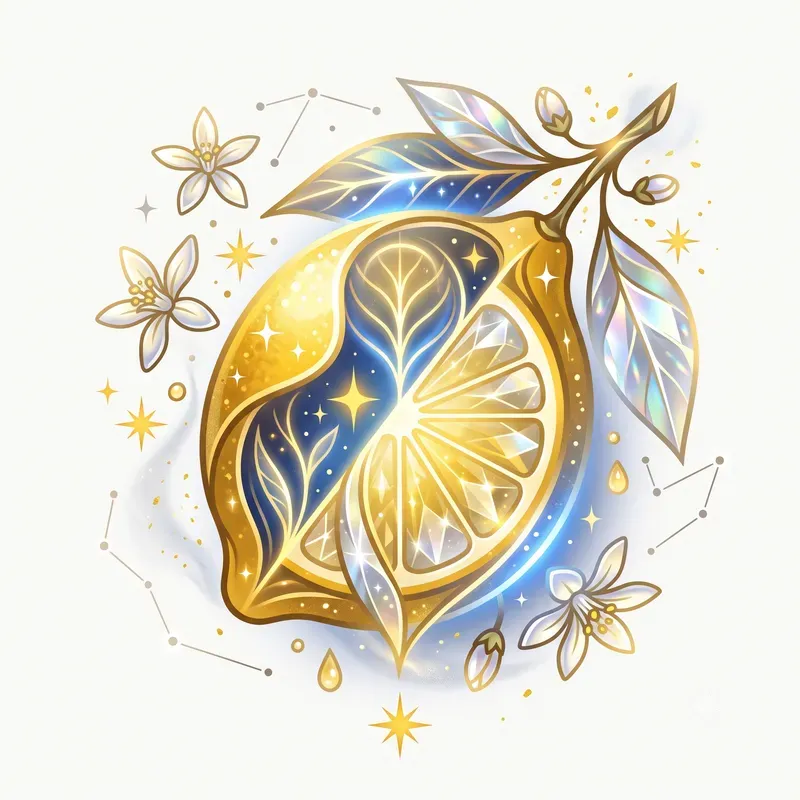 Modern Glowing Citrus Fruit Emblems