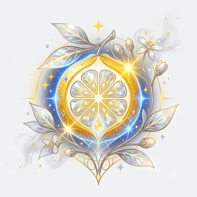 Modern Glowing Citrus Fruit Emblems