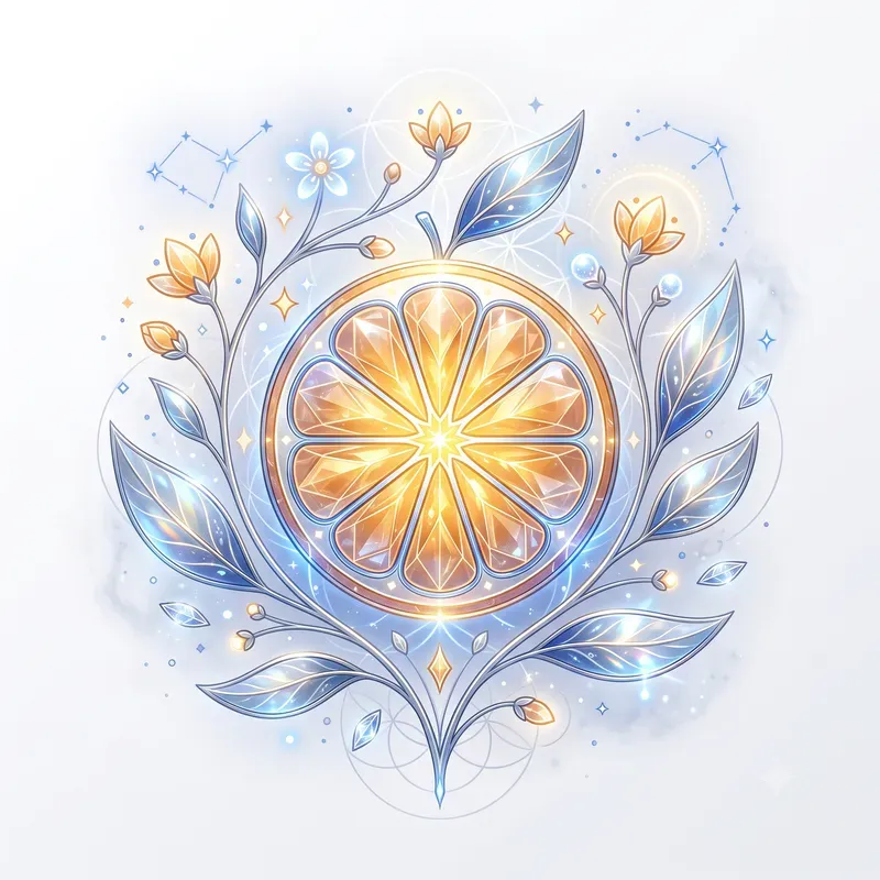 Modern Glowing Citrus Fruit Emblems