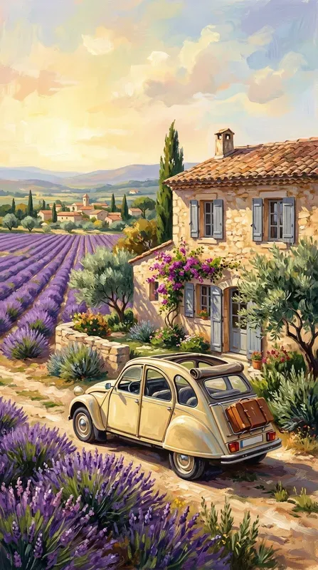 Acrylic South Of France Illustrations