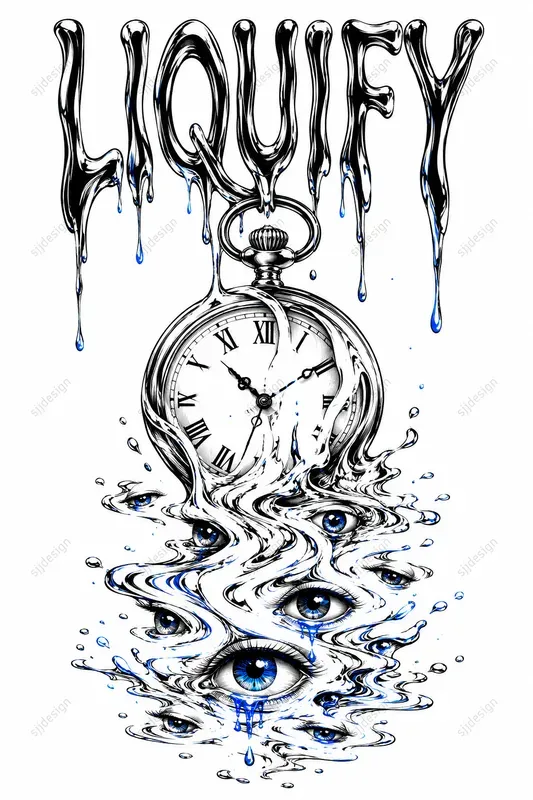 Surreal Melting Line Art