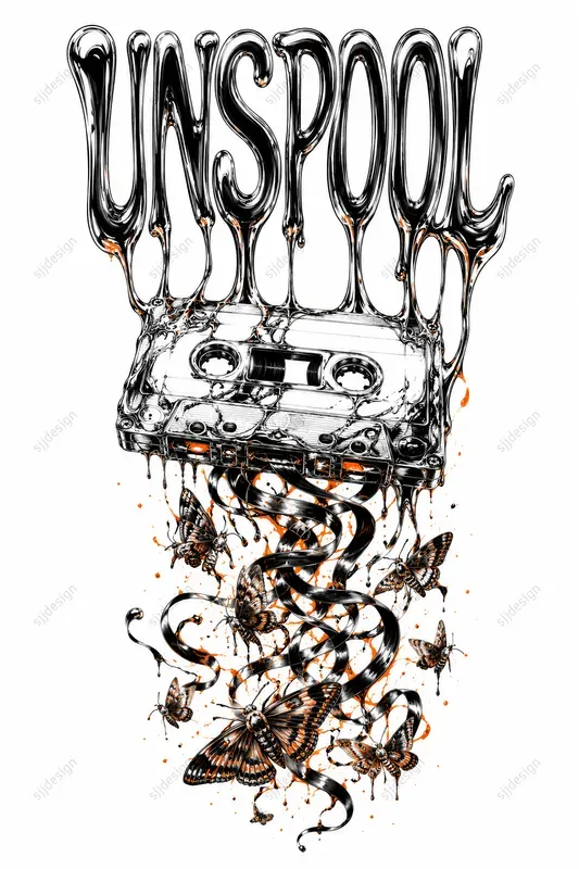 Surreal Melting Line Art