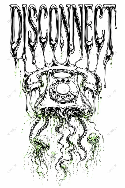 Surreal Melting Line Art