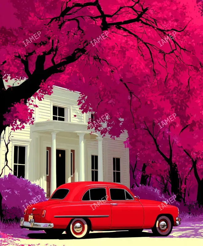 Surreal Red Landscapes Painted