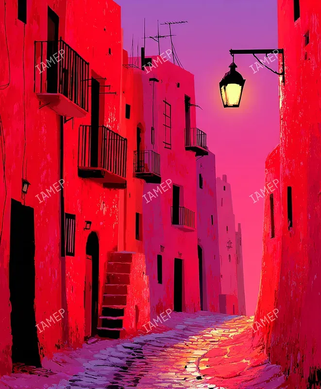 Surreal Red Landscapes Painted