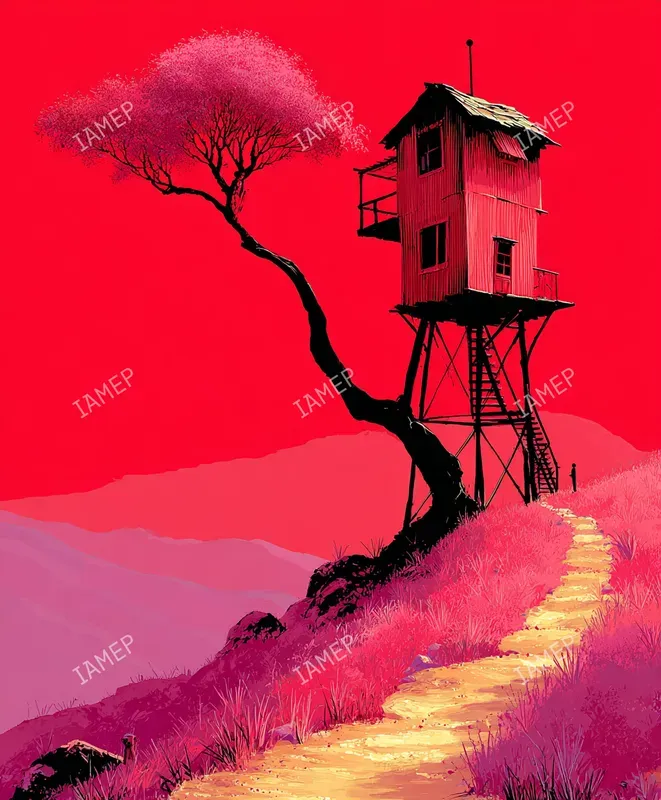Surreal Red Landscapes Painted