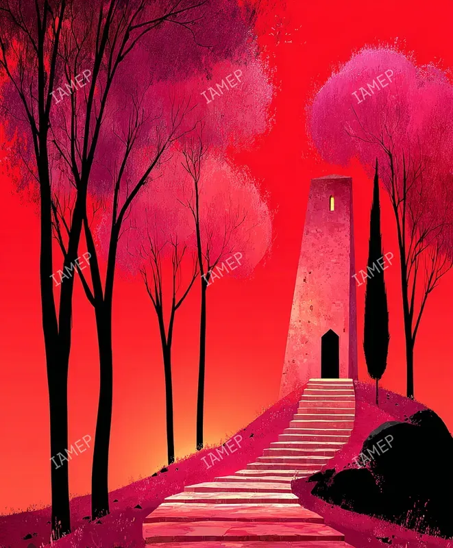 Surreal Red Landscapes Painted