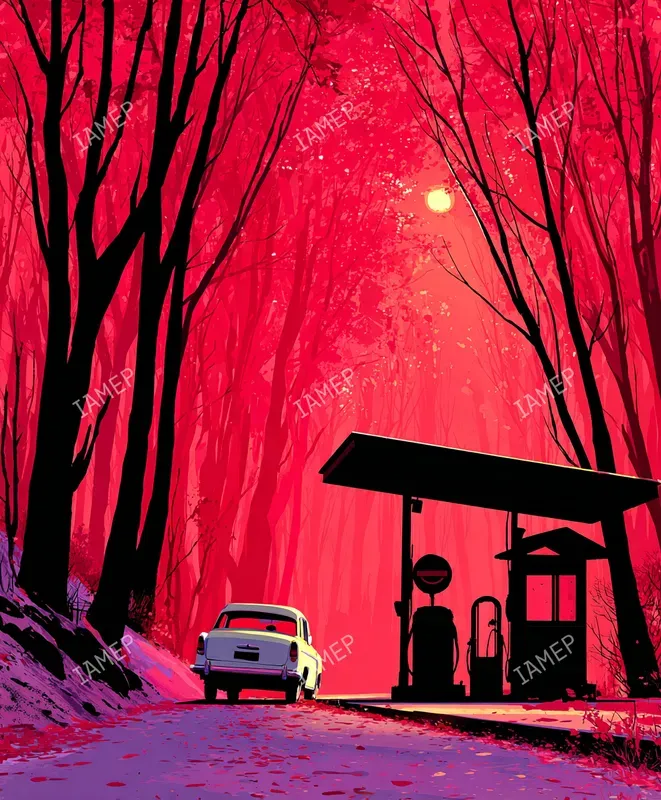 Surreal Red Landscapes Painted