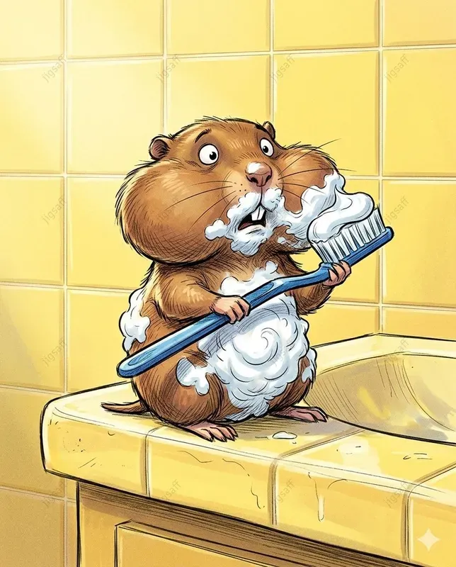 Whimsical Animal Bathroom Sketch Art