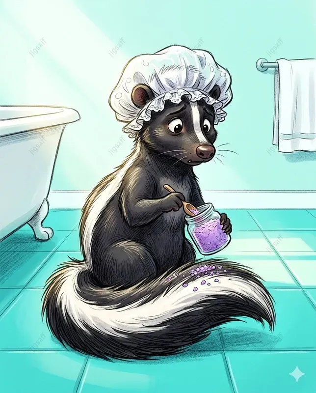Whimsical Animal Bathroom Sketch Art