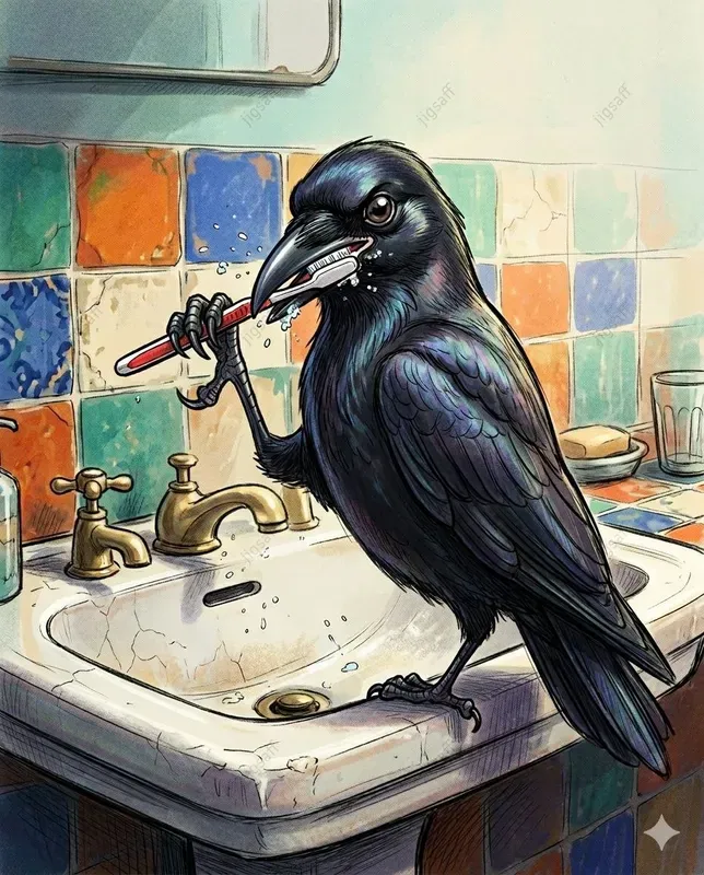 Whimsical Animal Bathroom Sketch Art