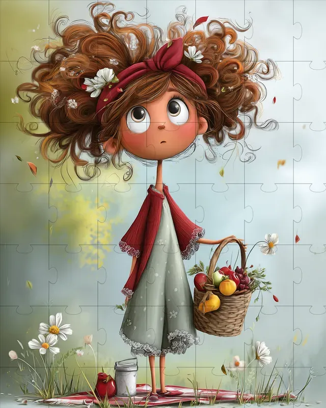 Patriotic Picnic Girl Watercolor Clipart