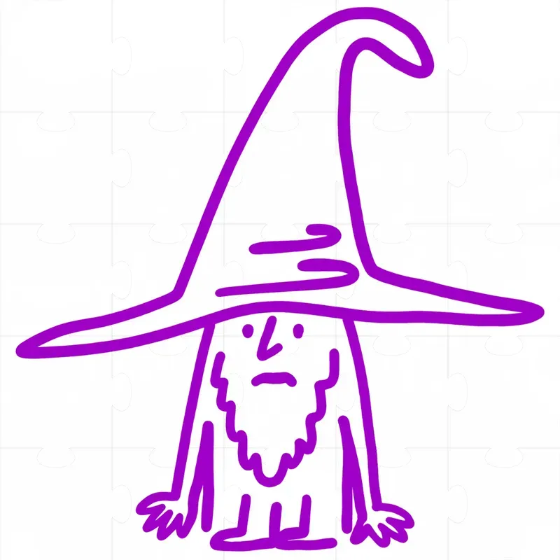 Minimalist Purple Character Line Art