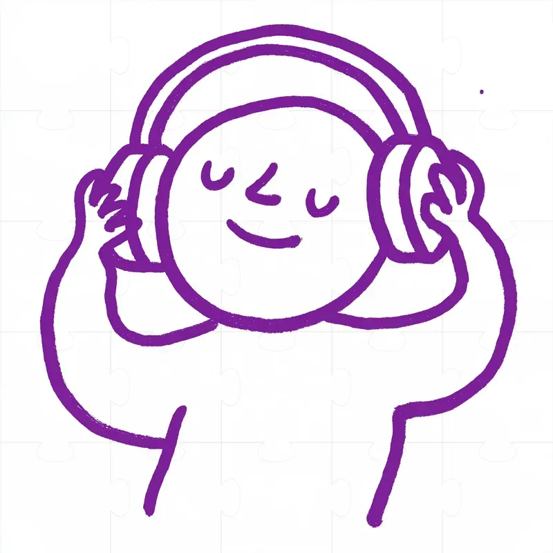 Minimalist Purple Character Line Art