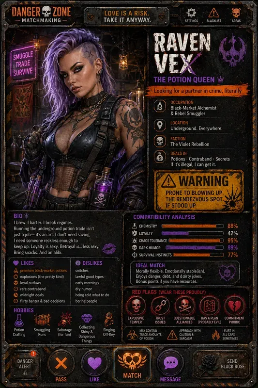Villain Dating Profile Generator