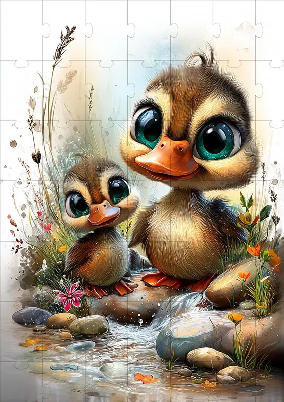 Cartoon Riverside Summer Cuties