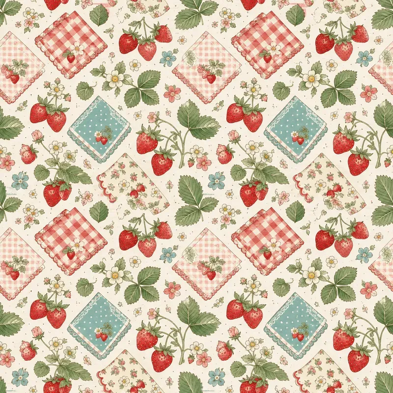 Strawberry Kitchen Seamless Patterns