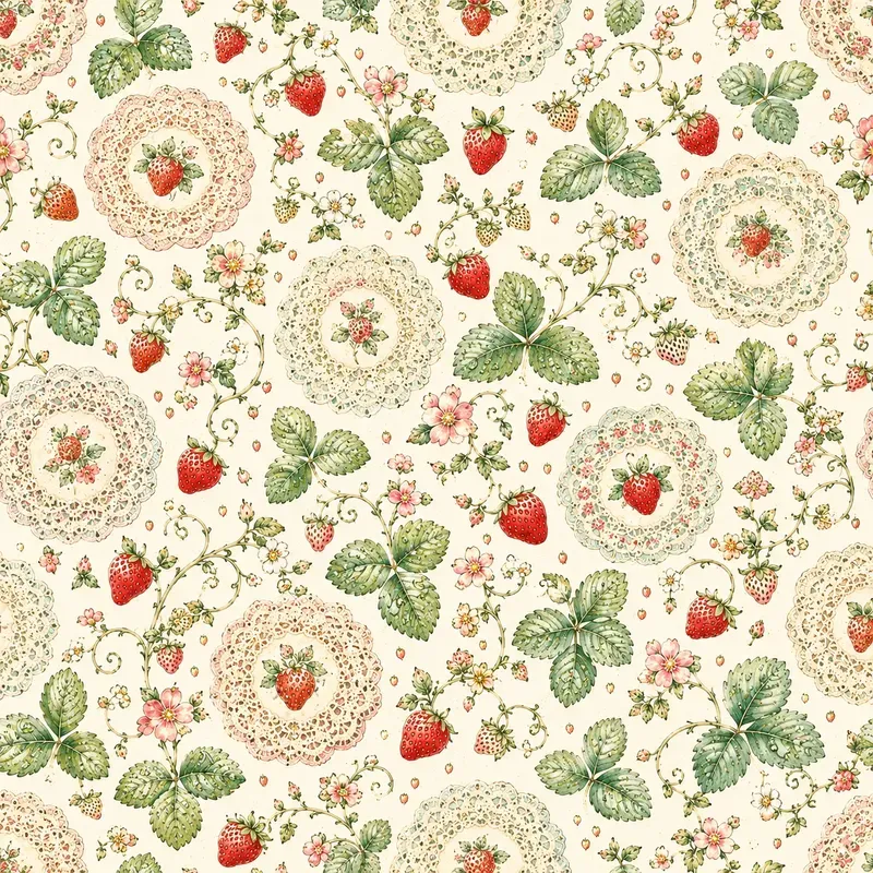 Strawberry Kitchen Seamless Patterns