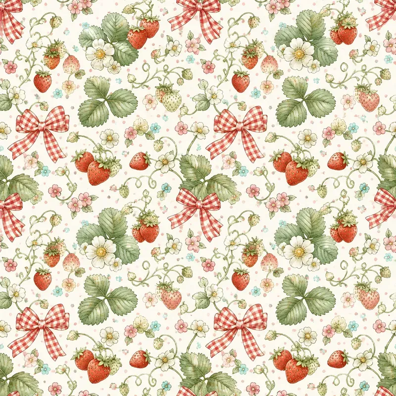 Strawberry Kitchen Seamless Patterns
