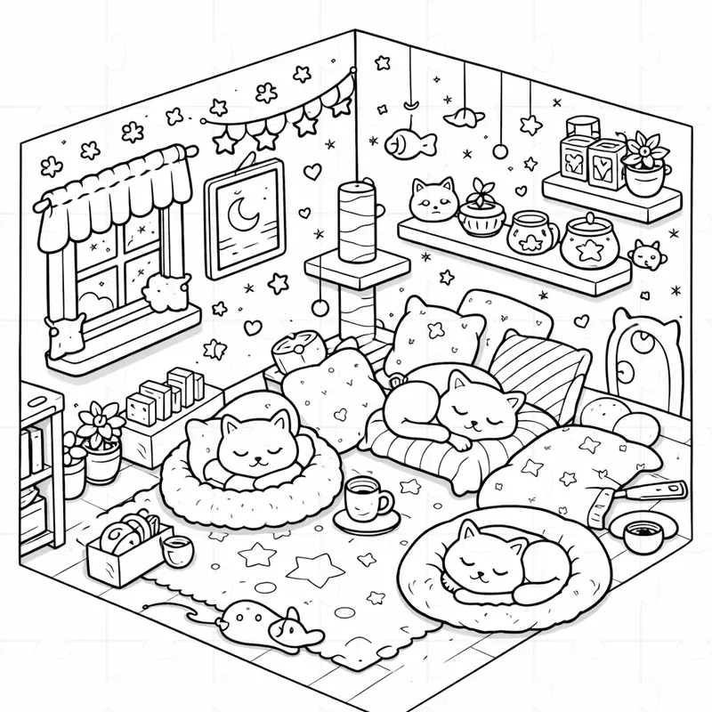 Dreamy Room Coloring Pages