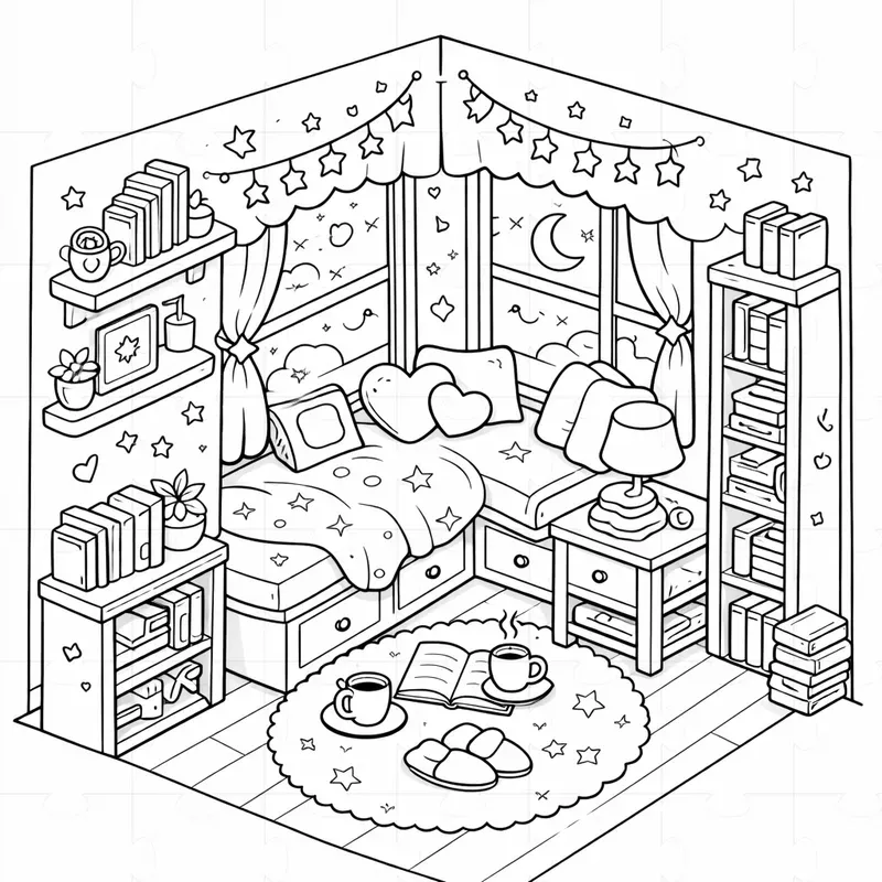 Dreamy Room Coloring Pages