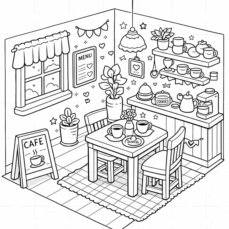 Dreamy Room Coloring Pages